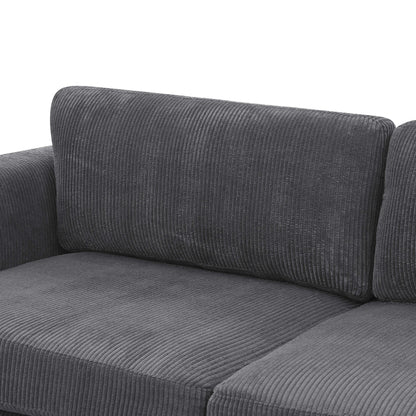 Corduroy Upholstered Skirted Sofa - 39 D x 84.5 W x 33 H
