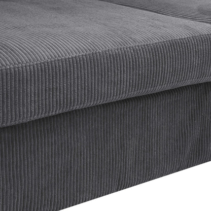 Corduroy Upholstered Skirted Sofa - 39 D x 84.5 W x 33 H