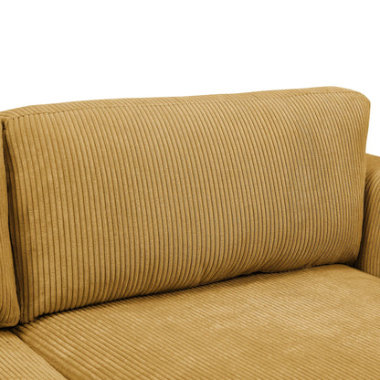 Corduroy Upholstered Skirted Sofa - 39 D x 84.5 W x 33 H