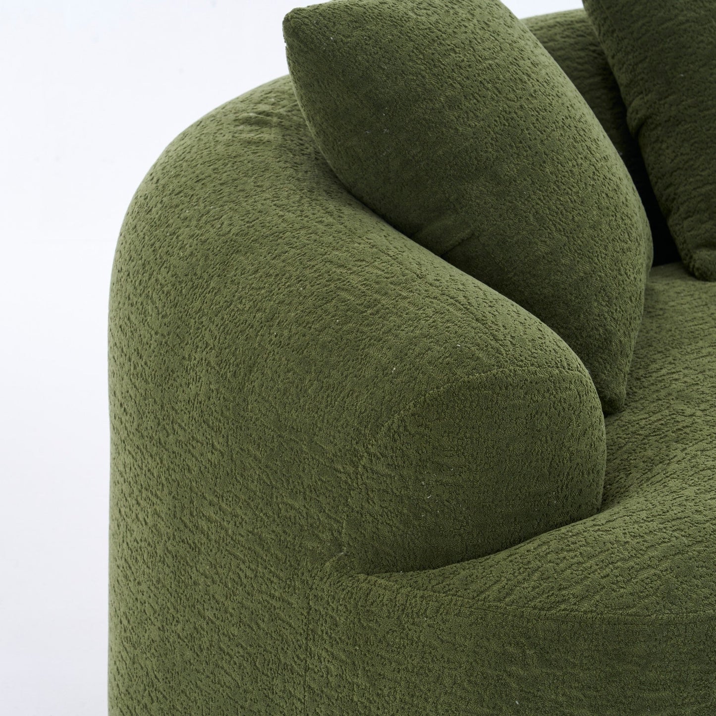 Curved Loveseat Full Compression Sponge 30D Sofa Chenille No-Assembly