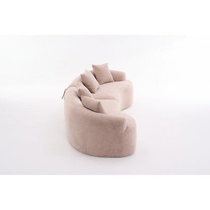 Curved Loveseat White Full Compression Sponge Sofa
