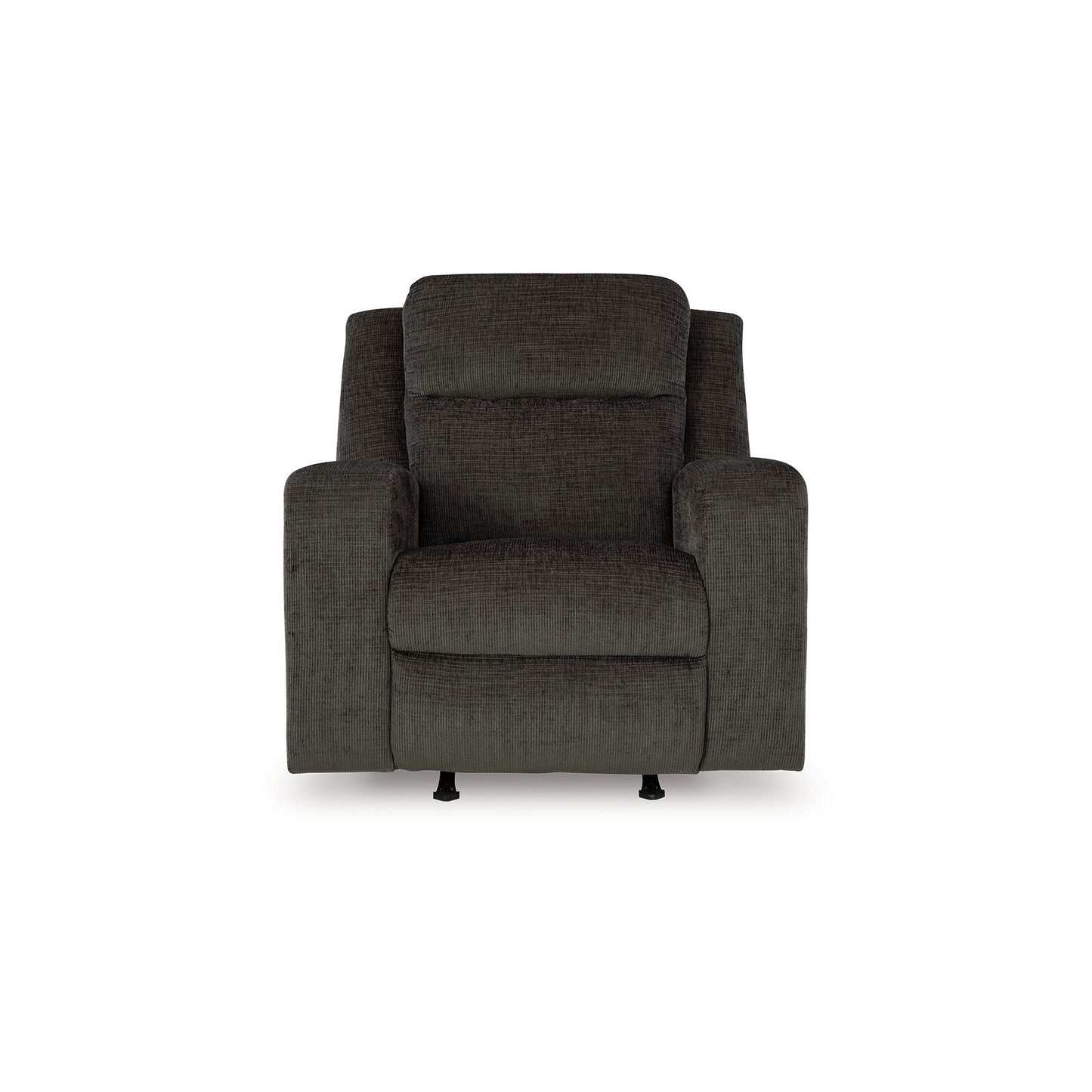 Damon Manual Rocker Recliner Chair, Plush Soft Dark Gray Polyester