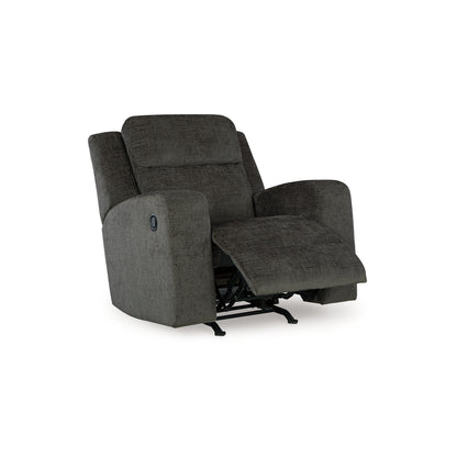 Damon Manual Rocker Recliner Chair, Plush Soft Dark Gray Polyester
