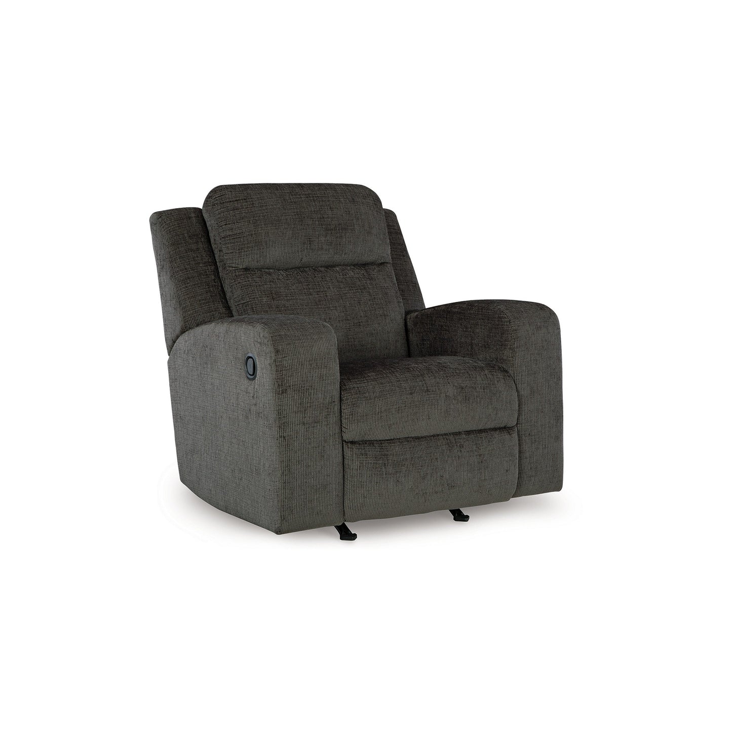 Damon Manual Rocker Recliner Chair, Plush Soft Dark Gray Polyester