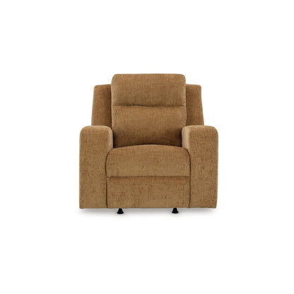 Damon Manual Rocker Recliner Chair, Soft Plush Camel Brown Polyester
