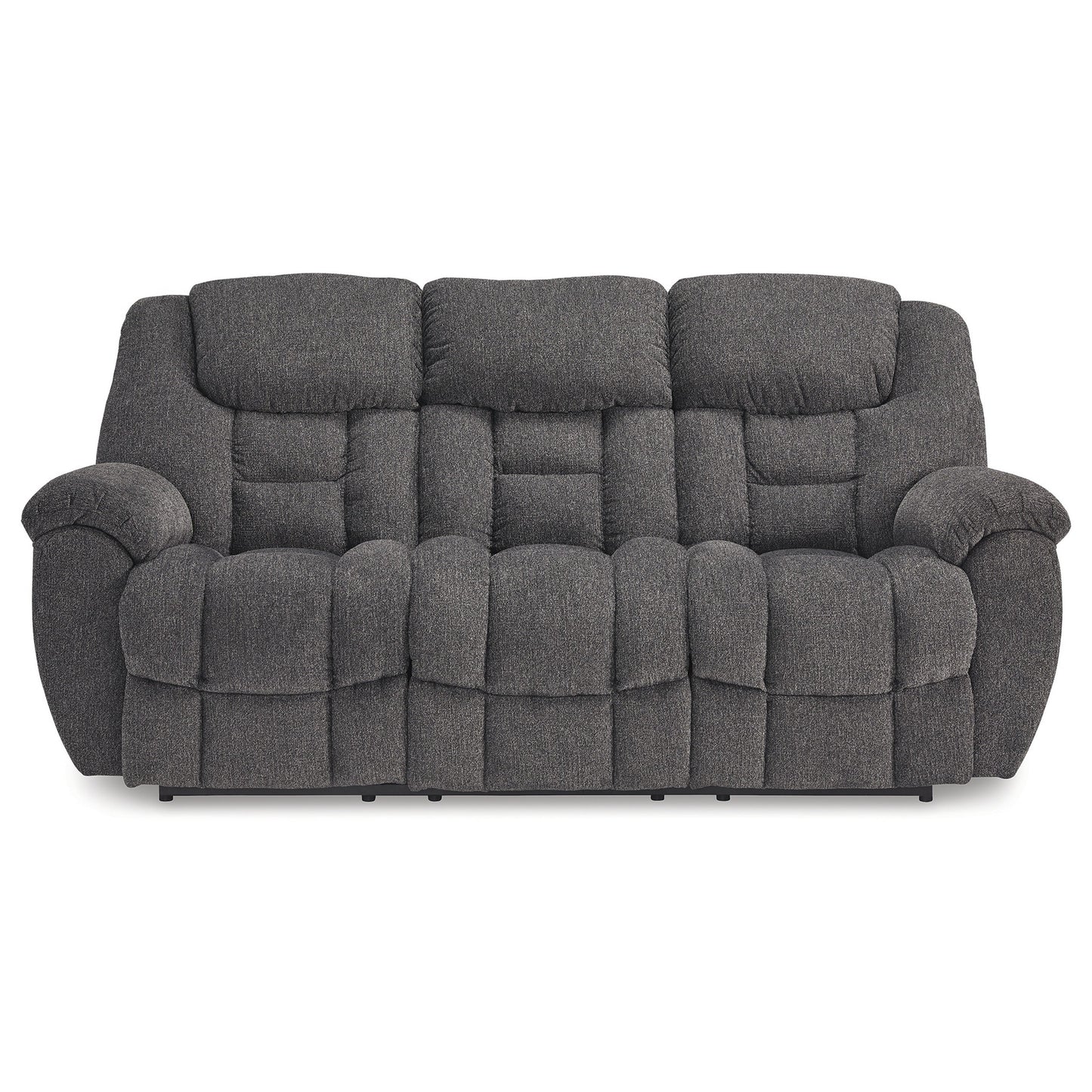 Dane Manual Reclining Sofa, Gray Polyester, Pillow Top Arms, 87 Inch