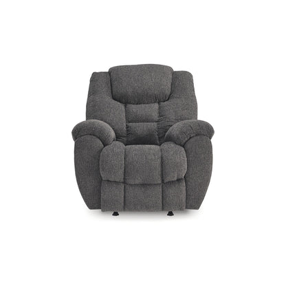 Dane Manual Rocker Recliner Chair, Gray Polyester, Pillow Top Arms