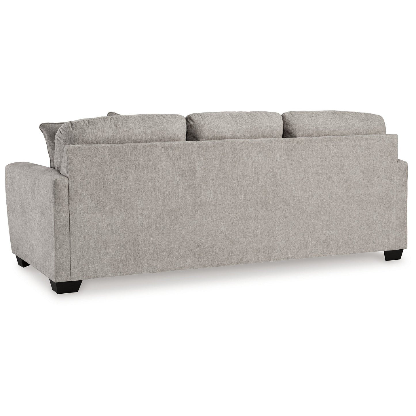 Delaney Sofa, Gray Polyester, 5 Accent Throw Pillows, Black, 97 Inch