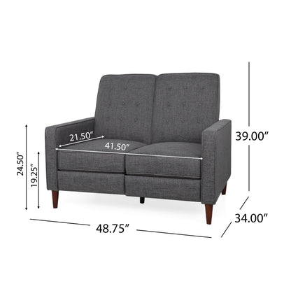 Denison Upholstered Loveseat Pushback Recliner by Christopher Knight Home