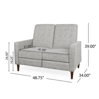 Denison Upholstered Loveseat Pushback Recliner by Christopher Knight Home