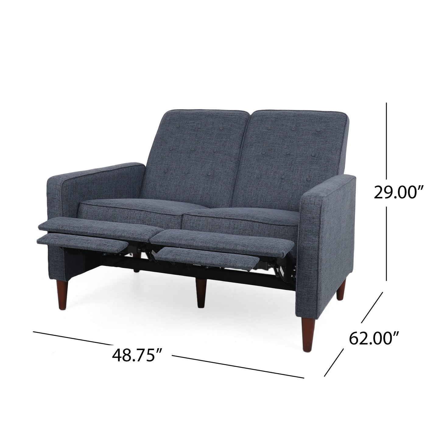 Denison Upholstered Loveseat Pushback Recliner by Christopher Knight Home