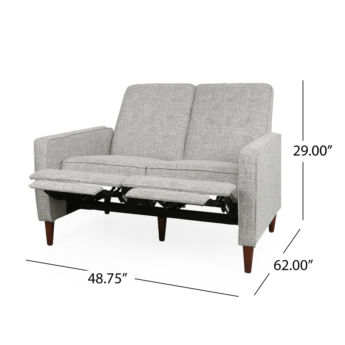 Denison Upholstered Loveseat Pushback Recliner by Christopher Knight Home
