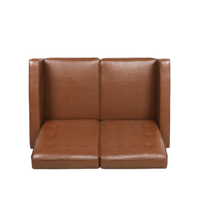 Denison Upholstered Loveseat Pushback Recliner by Christopher Knight Home