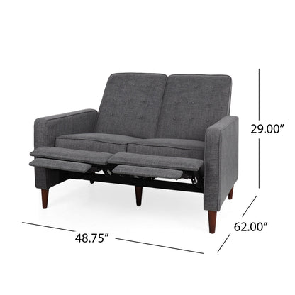 Denison Upholstered Loveseat Pushback Recliner by Christopher Knight Home