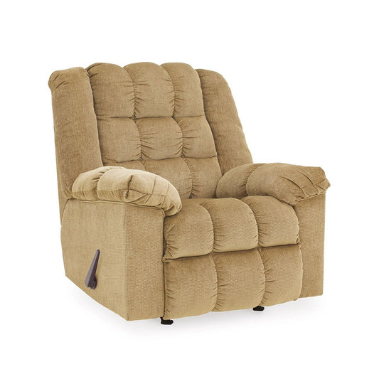 Denn Rocker Recliner Chair, Plush Foam Tufted Sand Brown Polyester