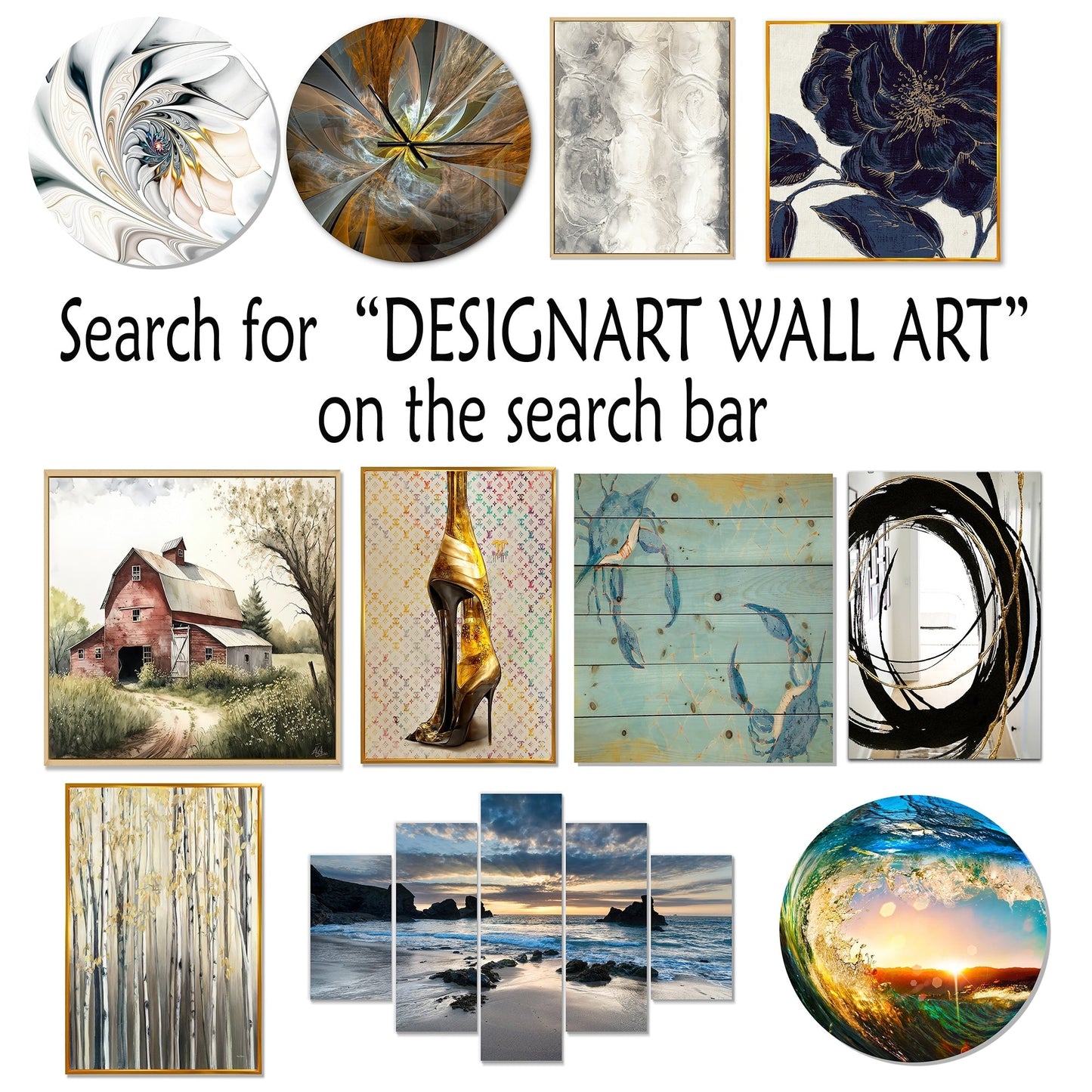 Designart 'White And Gold Marble Abstract I' Modern Canvas Wall Art
