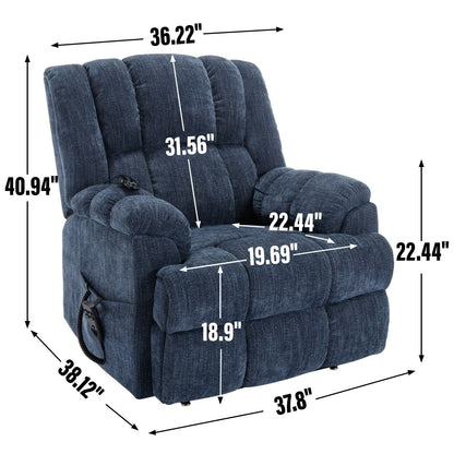 Dual Motor Power Lift Chenille Recliner with Massage and Heat, Lazy Boy Living Room Recliner w/Power-Remote, Infinite Position