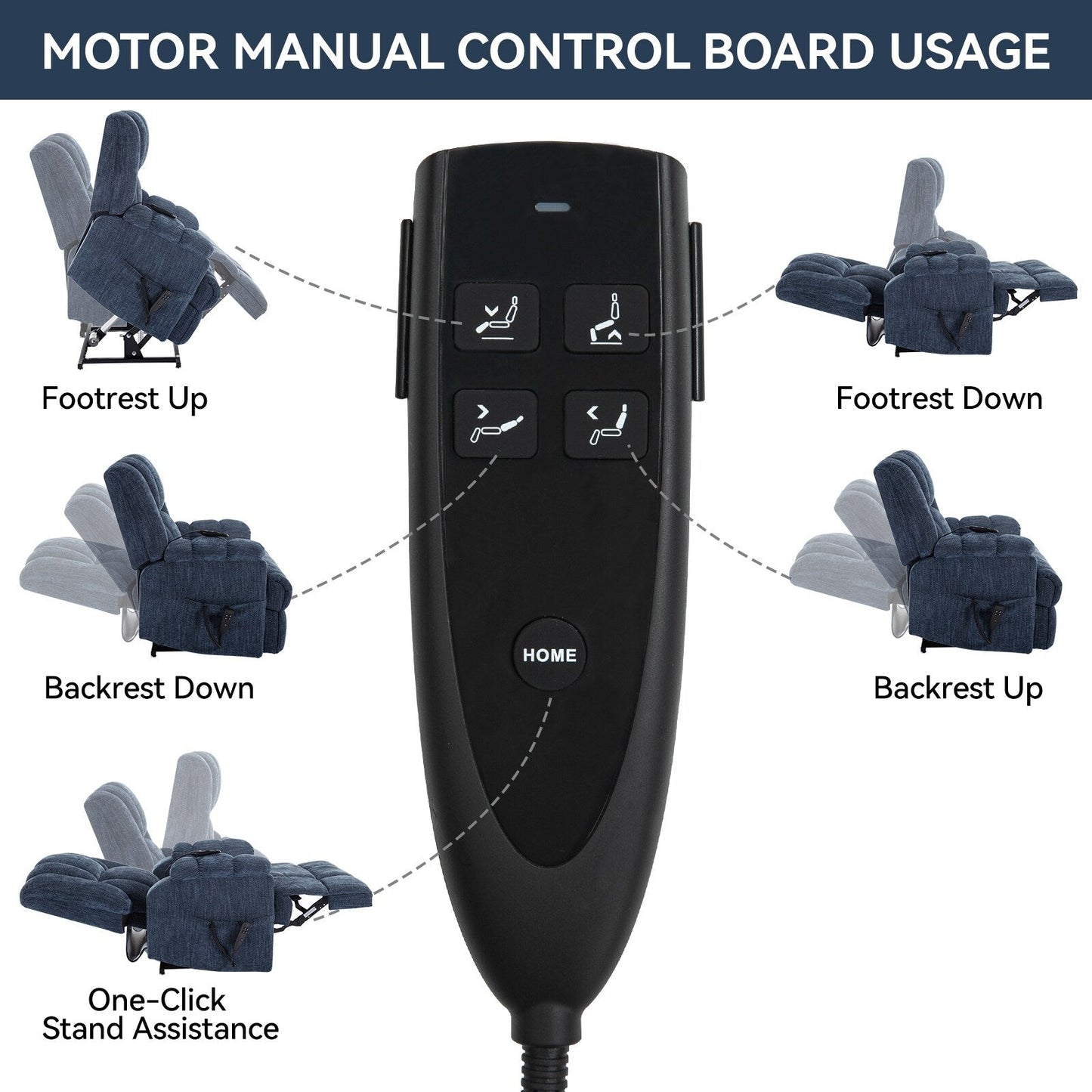 Dual Motor Power Lift Chenille Recliner with Massage and Heat, Lazy Boy Living Room Recliner w/Power-Remote, Infinite Position