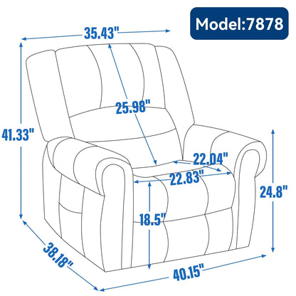 Dual Motor Power Lift Genuine Leather Recliner Chair with Heat Massage and USB Ports