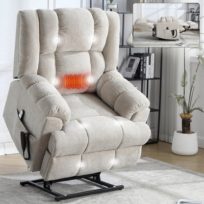 Dual Motor Power Lift Recliner Chair with Heat Massage,Infinite Position