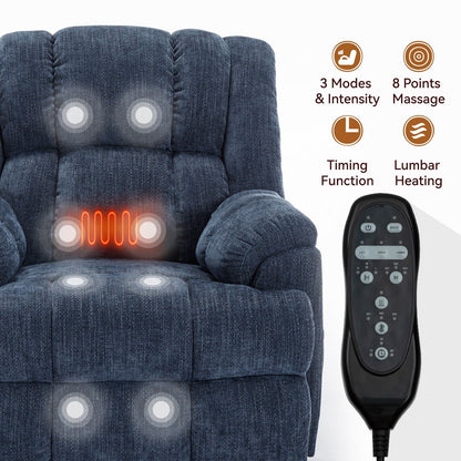 Dual Motor Power Lift Recliner Chair with Heat Massage,Infinite Position