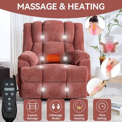 Dual Motor Power Lift Recliner Chair with Heat Massage,Infinite Position