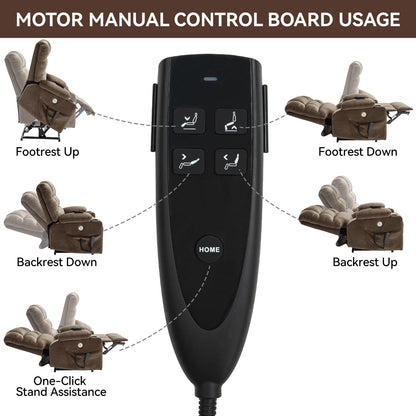 Dual Motor Power Lift Recliner Chair with Massage, Lumbar Heating, 8-Point Vibration, and Dual Cup Holders