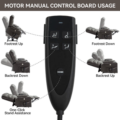 Dual Motor Power Lift Recliner Chair with Massage, Lumbar Heating, 8-Point Vibration, and Dual Cup Holders