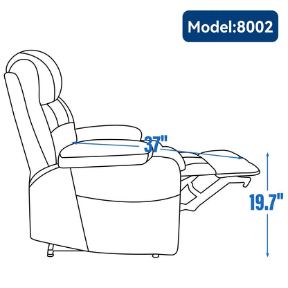 Dual Motor Power Lift Recliner Chair with Massage, Lumbar Heating, 8-Point Vibration, and Dual Cup Holders