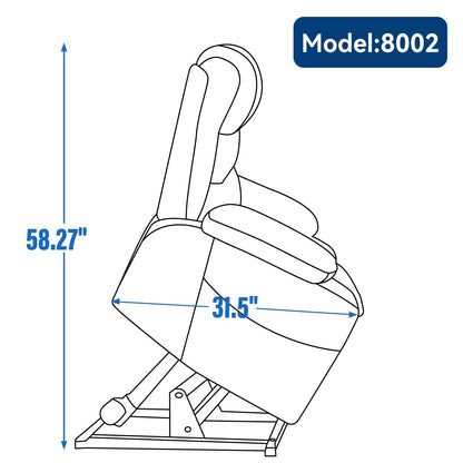 Dual Motor Power Lift Recliner Chair with Massage, Lumbar Heating, 8-Point Vibration, and Dual Cup Holders