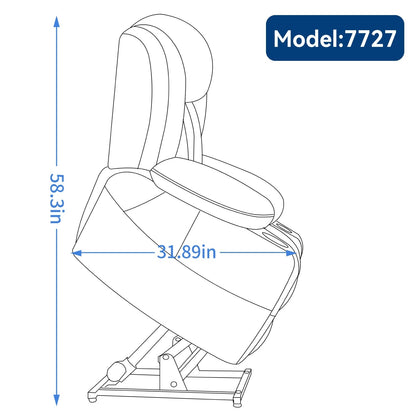 Dual Motor Power Lift Recliner Chair, with 8-Point Massage & Lumbar Heating, Stainless Steel Cup Holders