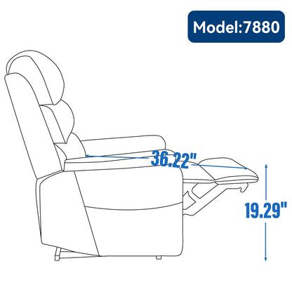 Dual Motor Power Lift Recliner Chair, with Heat & Massage, 350lbs Capacity, Infinite Position, Power-Remote, Side Pockets