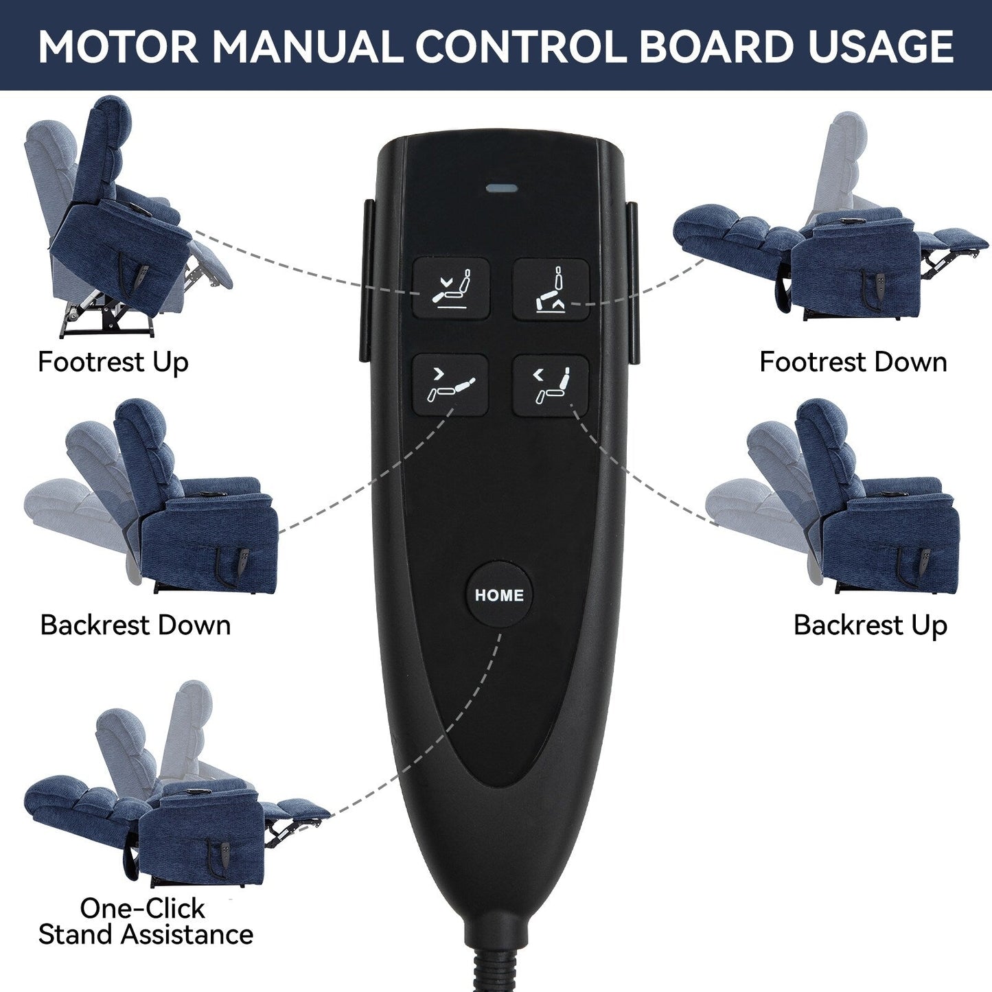 Dual Motor Power Lift Recliner Chair, with Heat & Massage, 350lbs Capacity, Infinite Position, Power-Remote, Side Pockets