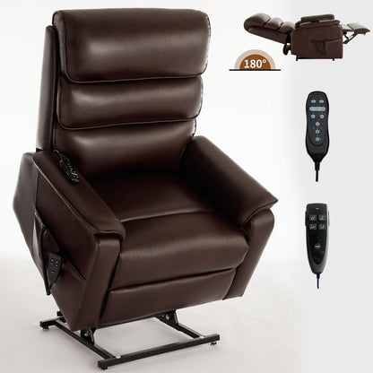 Dual Motor Power Lift Recliner Chair, with Heat & Massage, 350lbs Capacity, Infinite Position, Power-Remote, Side Pockets