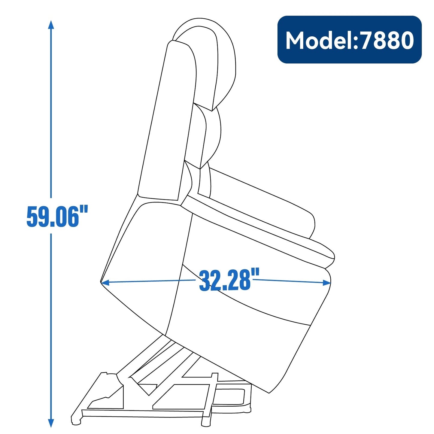 Dual Motor Power Lift Recliner Chair, with Heat & Massage, 350lbs Capacity, Infinite Position, Power-Remote, Side Pockets