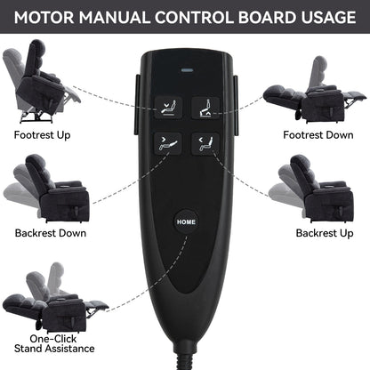 Dual Motor Power Lift Recliner Chair, with Heat & Massage, 350lbs Capacity, Infinite Position, Power-Remote, Side Pockets