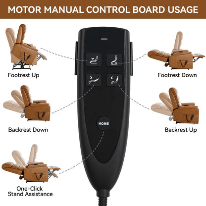 Dual Motor Power Lift Recliner Chair, with Heat & Massage, 350lbs Capacity, Infinite Position, Power-Remote, Side Pockets