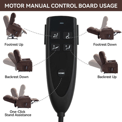 Dual Motor Power Lift Recliner Chair, with Heat & Massage, 350lbs Capacity, Infinite Position, Power-Remote, Side Pockets