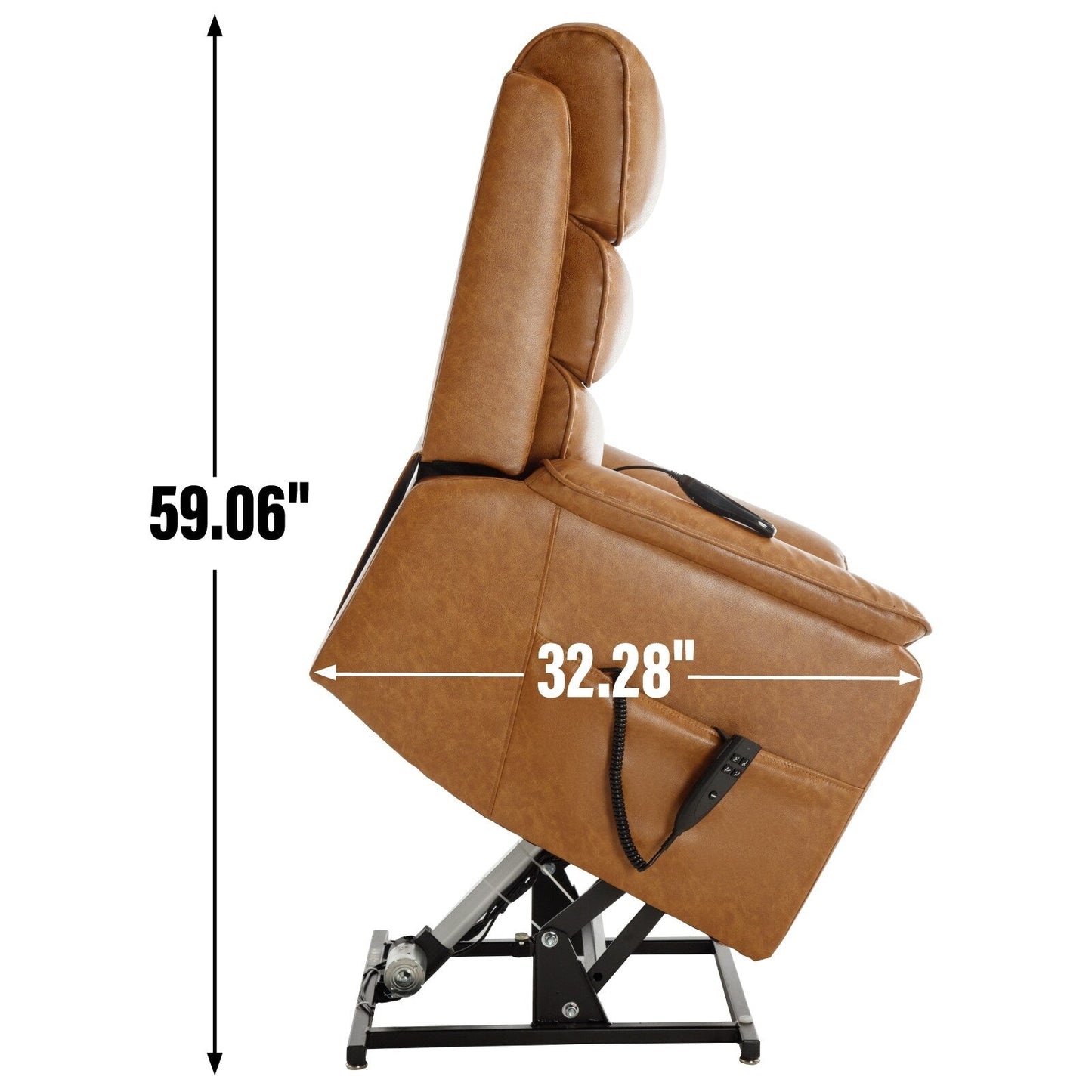 Dual Motor Power Lift Recliner Chair, with Heat & Massage, 350lbs Capacity, Infinite Position, Power-Remote, Side Pockets