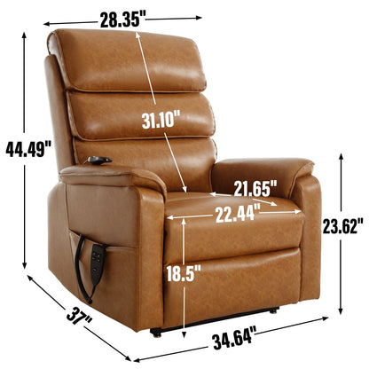 Dual Motor Power Lift Recliner Chair, with Heat & Massage, 350lbs Capacity, Infinite Position, Power-Remote, Side Pockets