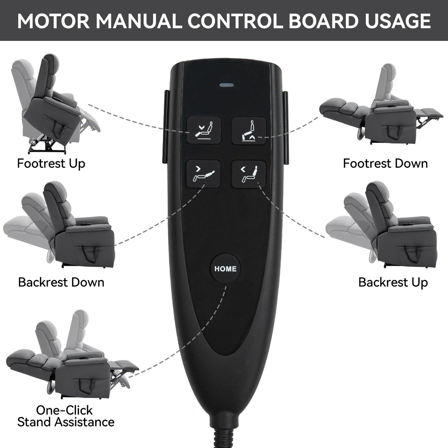 Dual Motor Power Lift Recliner Chair, with Heat & Massage, 350lbs Capacity, Infinite Position, Power-Remote, Side Pockets