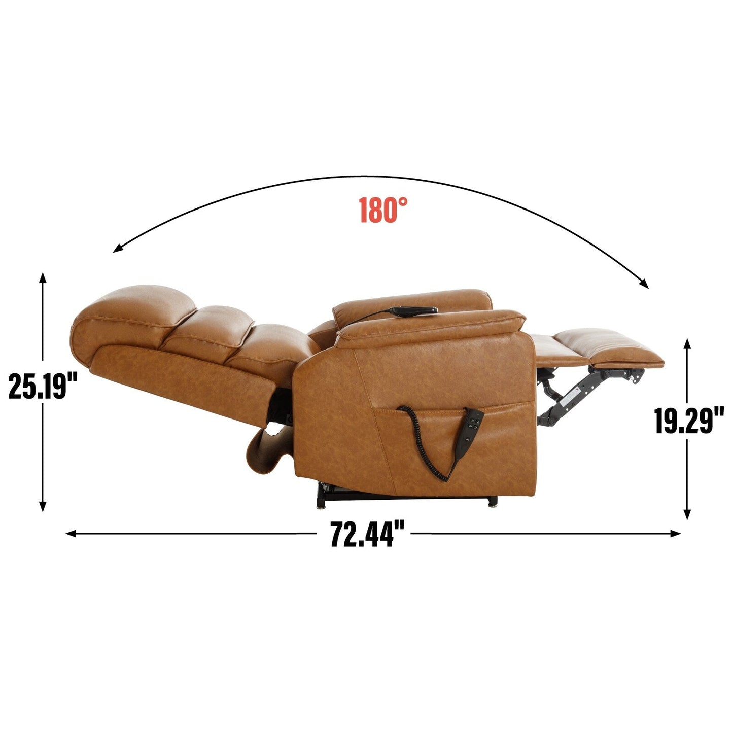 Dual Motor Power Lift Recliner Chair, with Heat & Massage, 350lbs Capacity, Infinite Position, Power-Remote, Side Pockets
