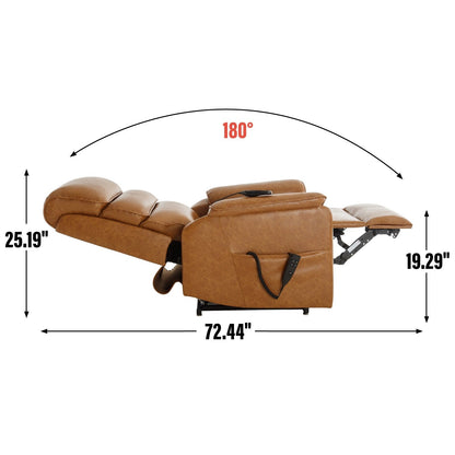 Dual Motor Power Lift Recliner Chair, with Heat & Massage, 350lbs Capacity, Infinite Position, Power-Remote, Side Pockets