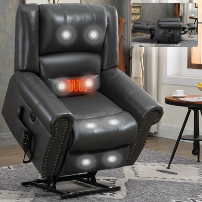 Dual Motor Power Lift Recliner Chair,HeatMassage,Infinite Position,USB