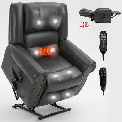 Dual Motor Power Lift Recliner Chair,HeatMassage,Infinite Position,USB
