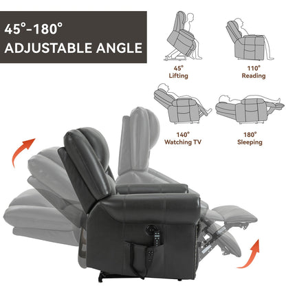 Dual Motor Power Lift Recliner Chair,HeatMassage,Infinite Position,USB