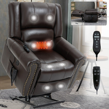 Dual Motor Power Lift Recliner Chair,HeatMassage,Infinite Position,USB