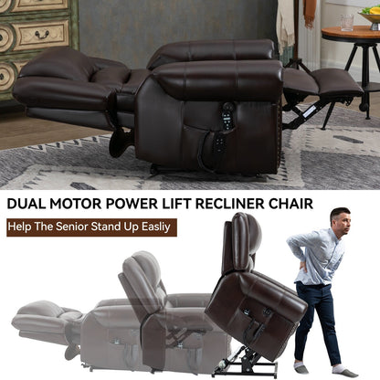 Dual Motor Power Lift Recliner Chair,HeatMassage,Infinite Position,USB