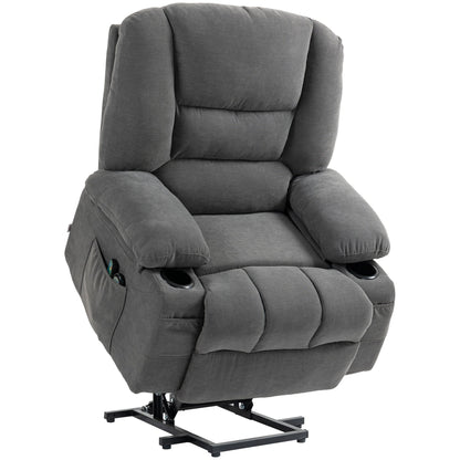 Dual Motor Power Lift Recliner with Massage, Lumbar Heat, USB Charging, and Adjustable Footrest