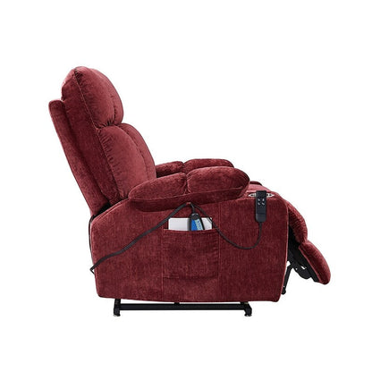 Dual OKIN Motor Lift Recliner for Seniors with Heating, Massage, 180° Lay Flat, and Adjustable Backrest/Footrest